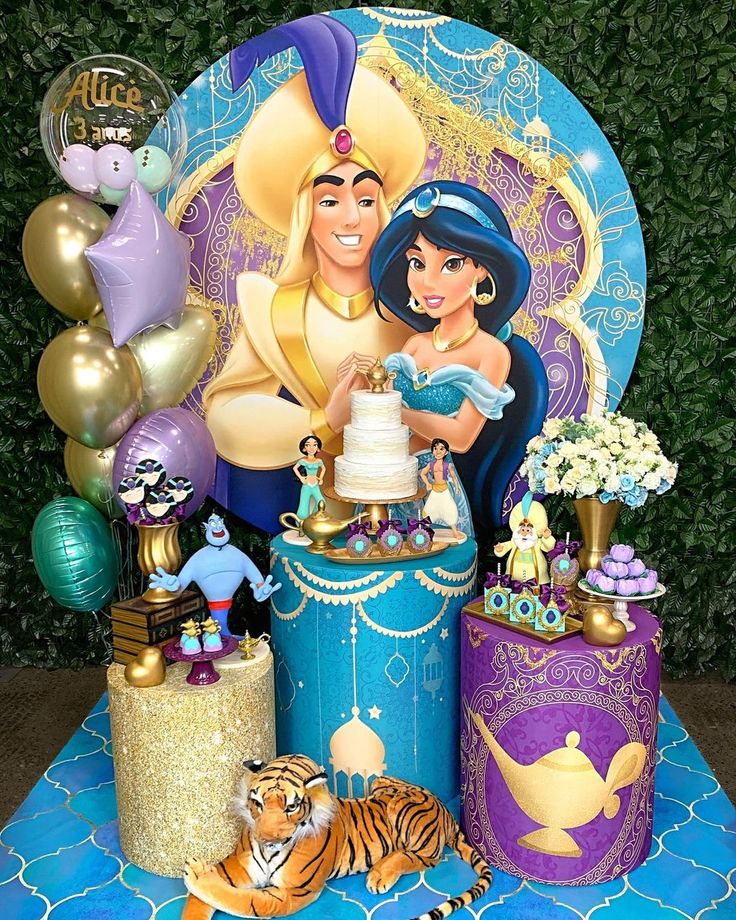 Decoração Festa Aladdin e Jasmine