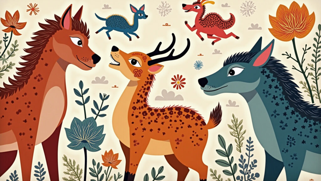 Ilustração dos animais do horóscopo chinês.