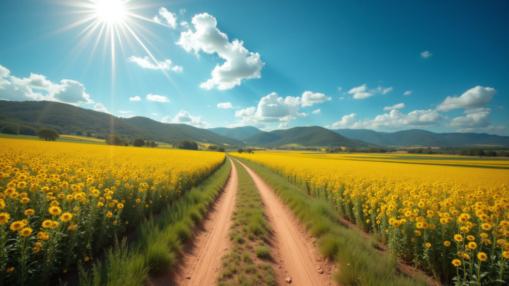 Paisagem brasileira ensolarada de verão.