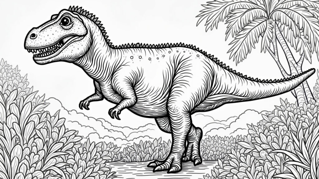 Desenho de dinossauro para colorir.