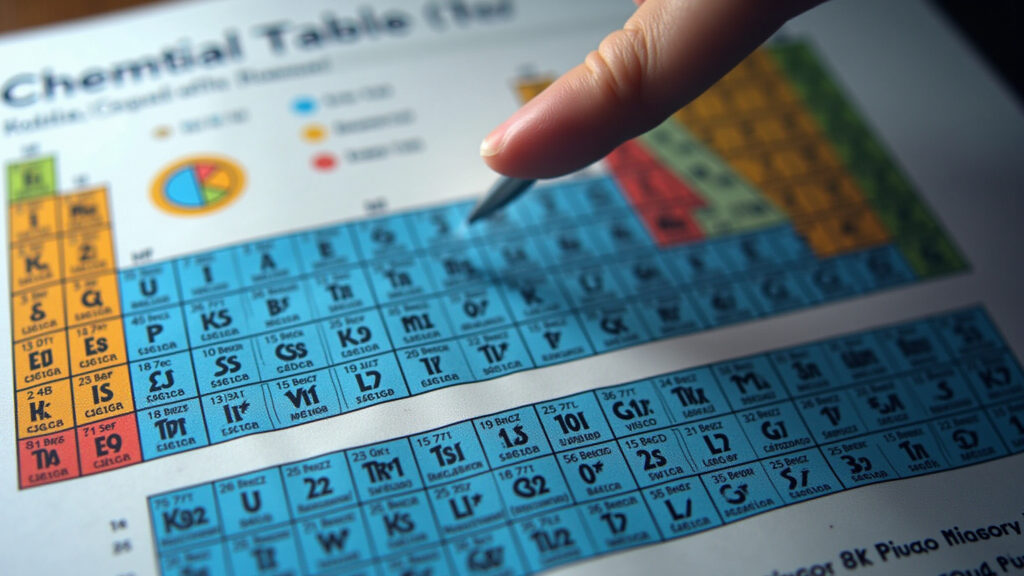 Tabela periódica facilitando o estudo da química.