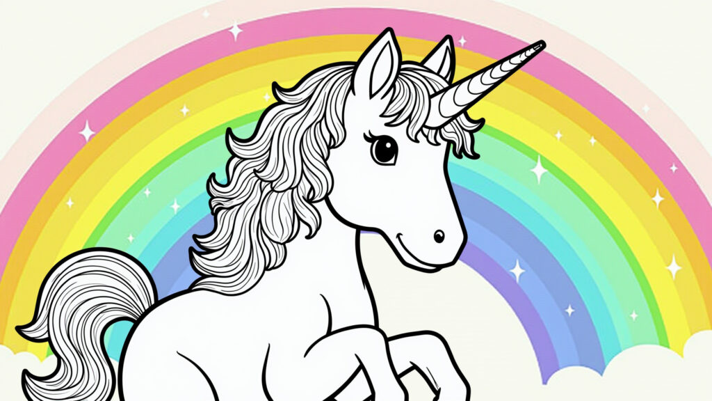 Desenho de unicórnio para colorir.