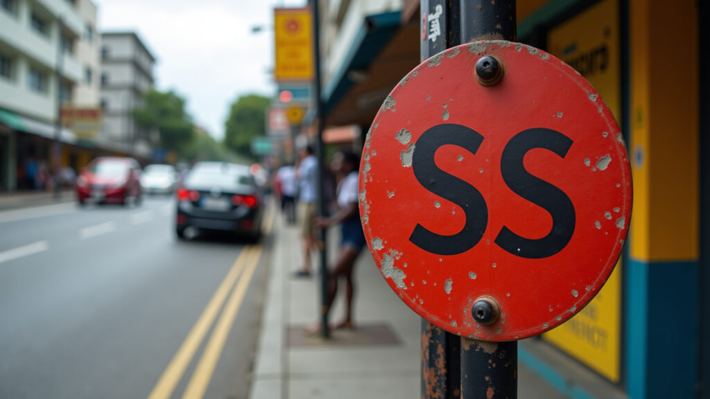 Placas de carro e pássaro em rua brasileira, foco nos dígrafos RR e SS.
