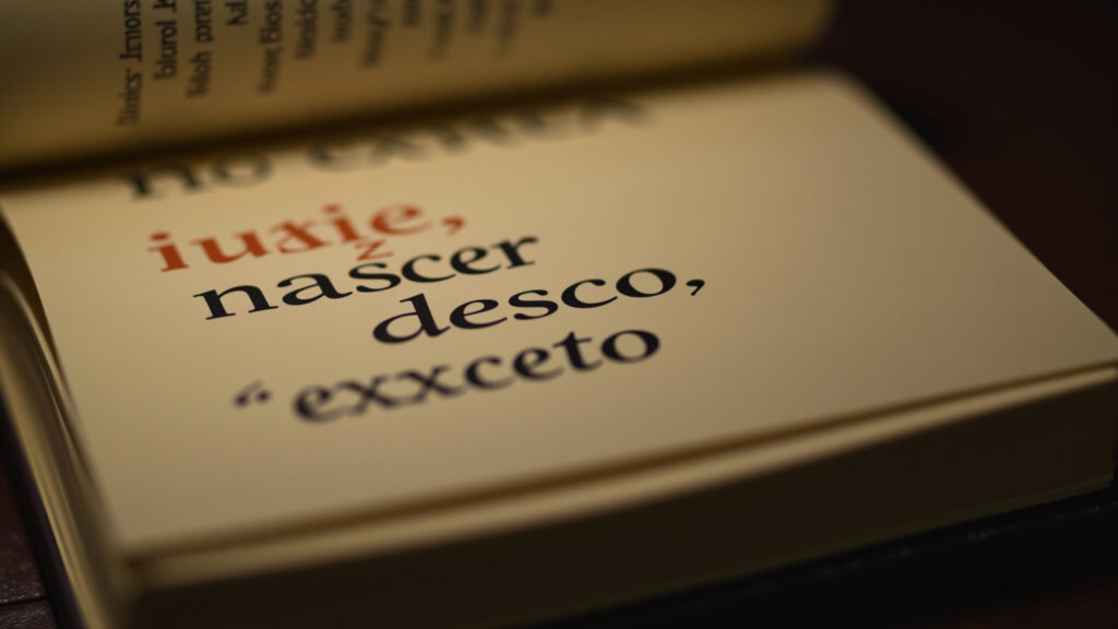 Livro aberto com palavras destacando SC, SÇ e XC.