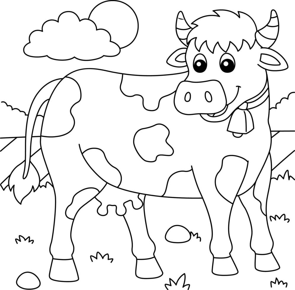 Cow Coloring Page for Kids 5073828 ...