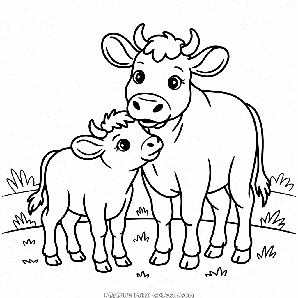 Desenho da Vaca e do Bezerro para ...