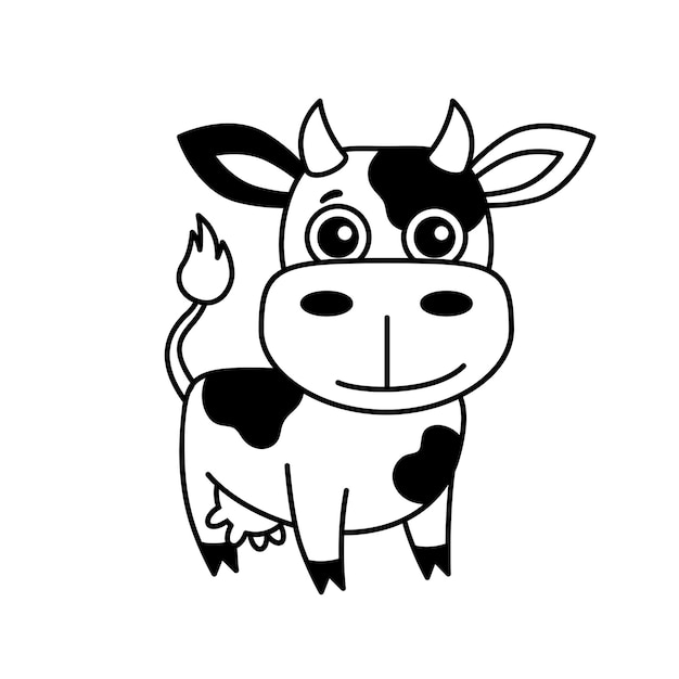 children coloring book funny vector cow ...