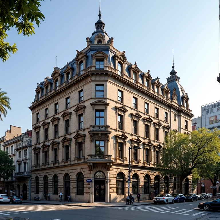 Edifício histórico em Belo Horizonte com influência europeia, projetado por Aarão Reis.