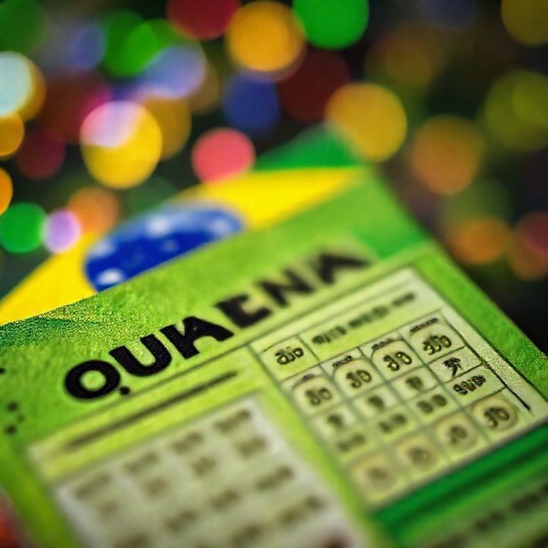 Bilhetes da Quina com cores da bandeira do Brasil, representando a emoção dos sorteios.