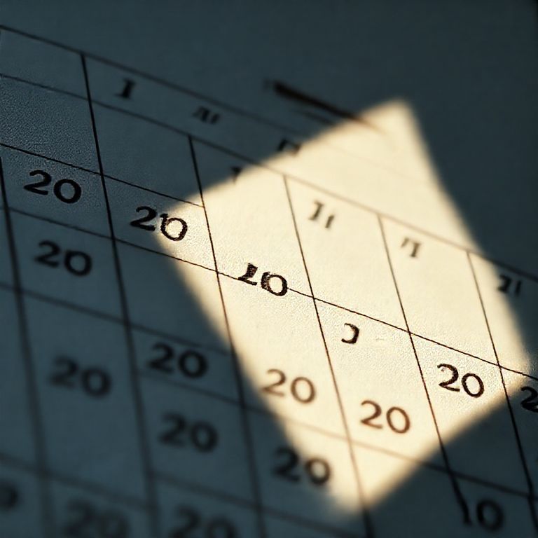 Calendário Gregoriano com foco nos detalhes da sua estrutura.