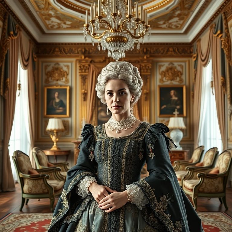 Catarina, a Grande, em palácio russo com toques de decoração brasileira vibrante.