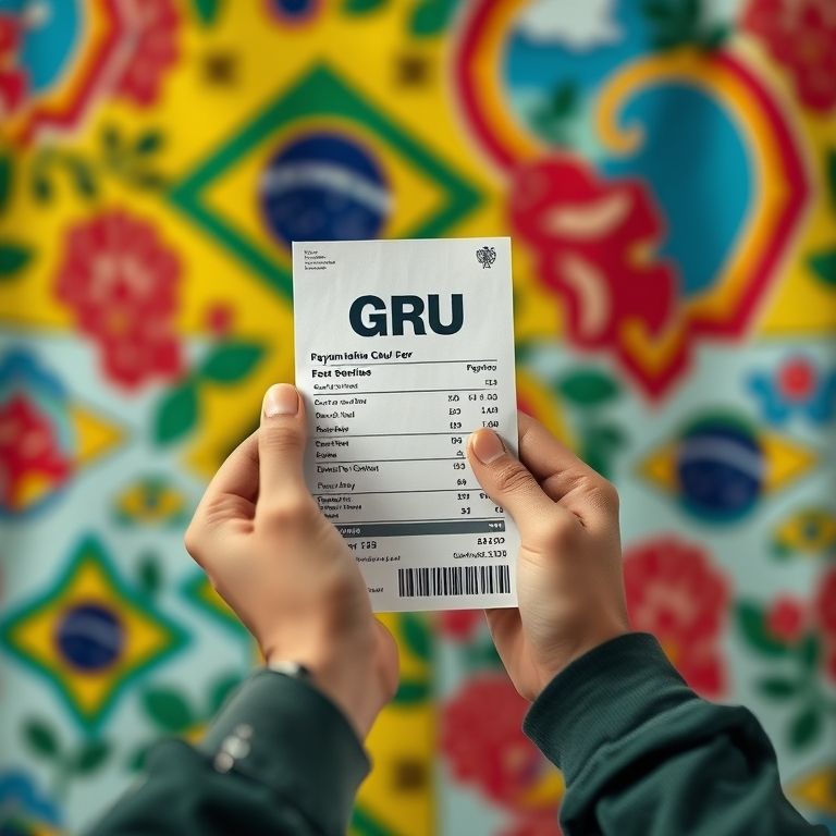 Comprovante de pagamento da taxa GRU do passaporte.