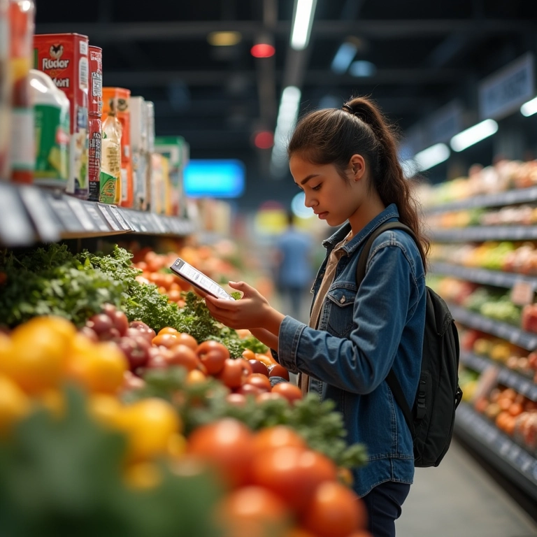 Consumidor brasileiro comparando preços com dados do IPCA.