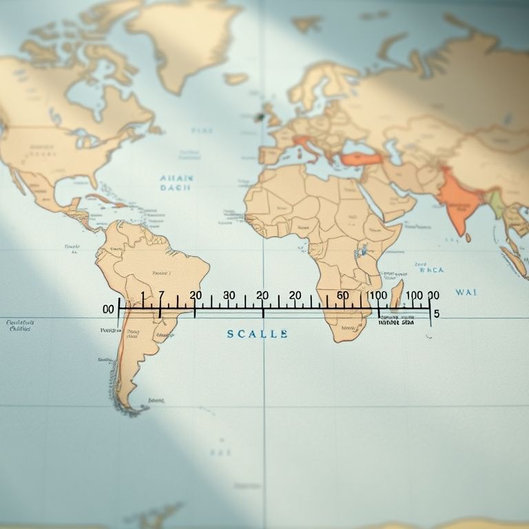 Escala gráfica em um mapa, mostrando a barra visual de medição.