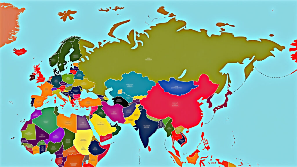 Ilustração do continente Eurásia.