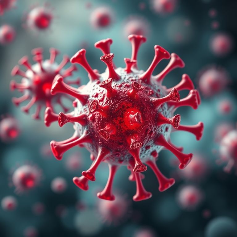 Ilustração abstrata do vírus herpes genital em disseminação.