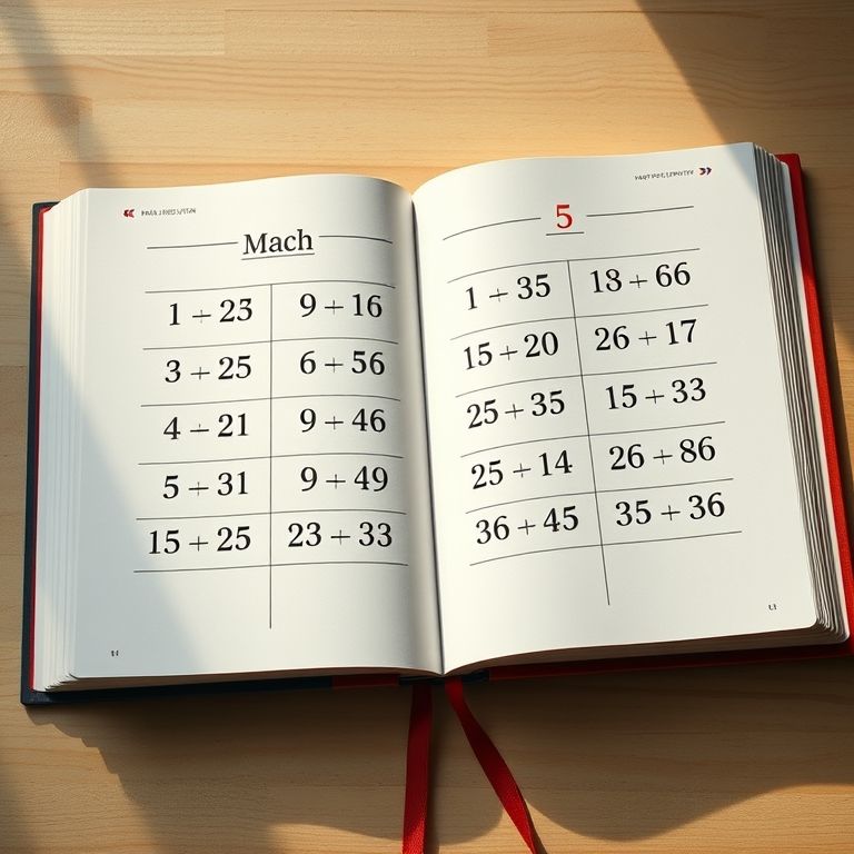 Livro de matemática aberto mostrando a tabuada do 5 com múltiplos destacados.