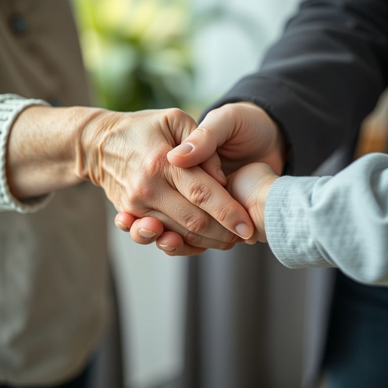 Mãos transferindo dinheiro de idosa para pessoa mais jovem, apropriação indébita.