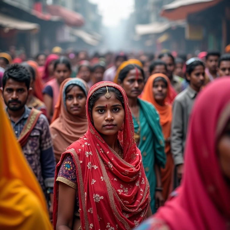 Mercado movimentado em Mumbai, Índia.