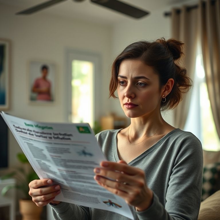 Mulher analisando informações sobre reinfecção por dengue.