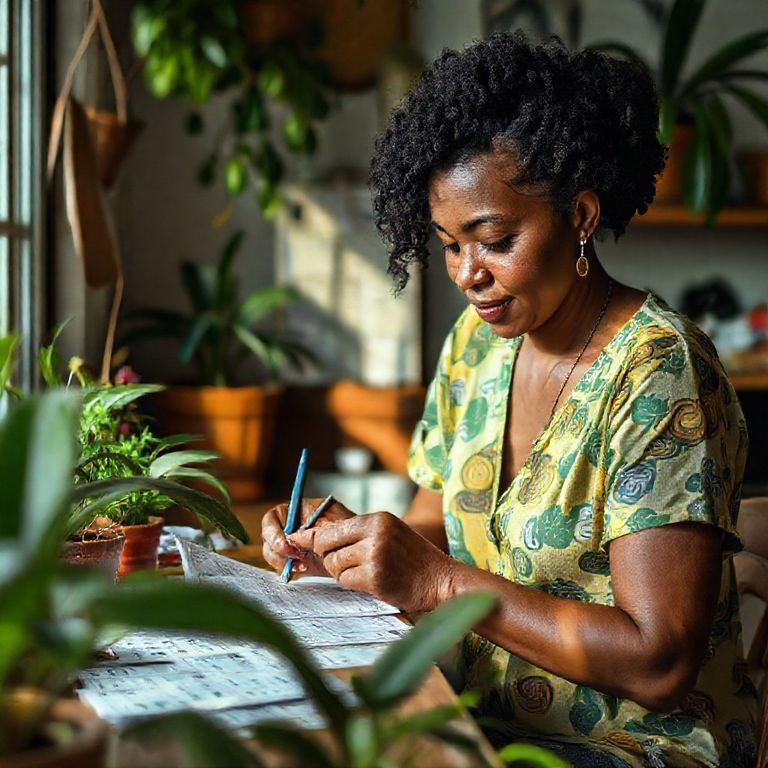 Mulher preenchendo bilhetes da Quina semanalmente, mostrando consistência.