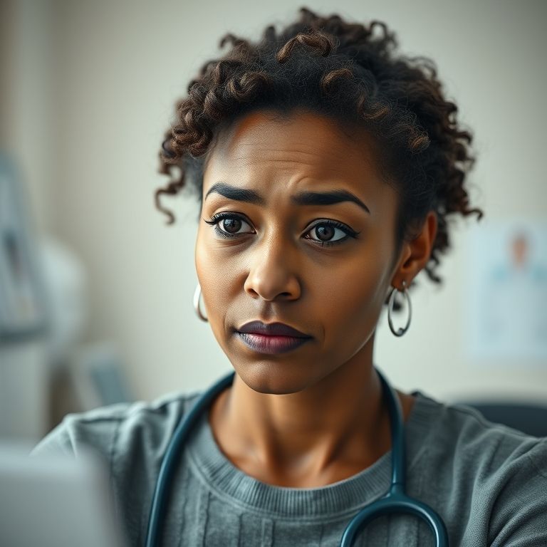 Mulher preocupada recebendo informações médicas sobre DSTs incuráveis.