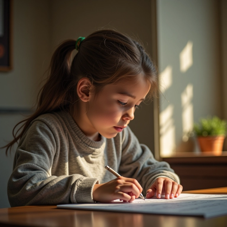 Mulher transformando problemas de matemática em composições musicais.