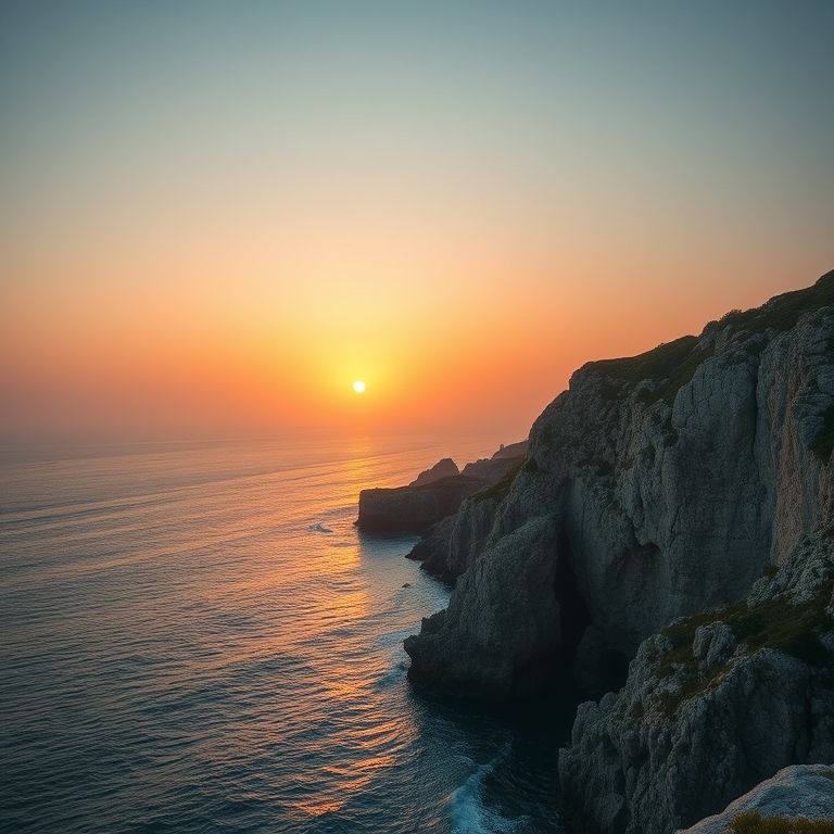 Nascer do sol na costa da Bacia do Atlântico Sudeste.