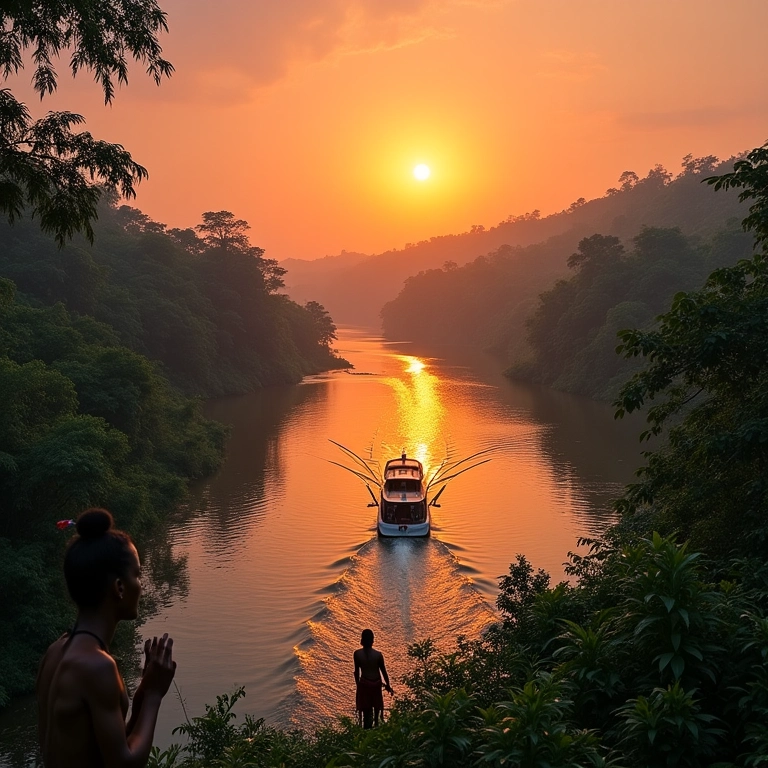 Vista do Rio Amazonas, o gigante da Amazônia.