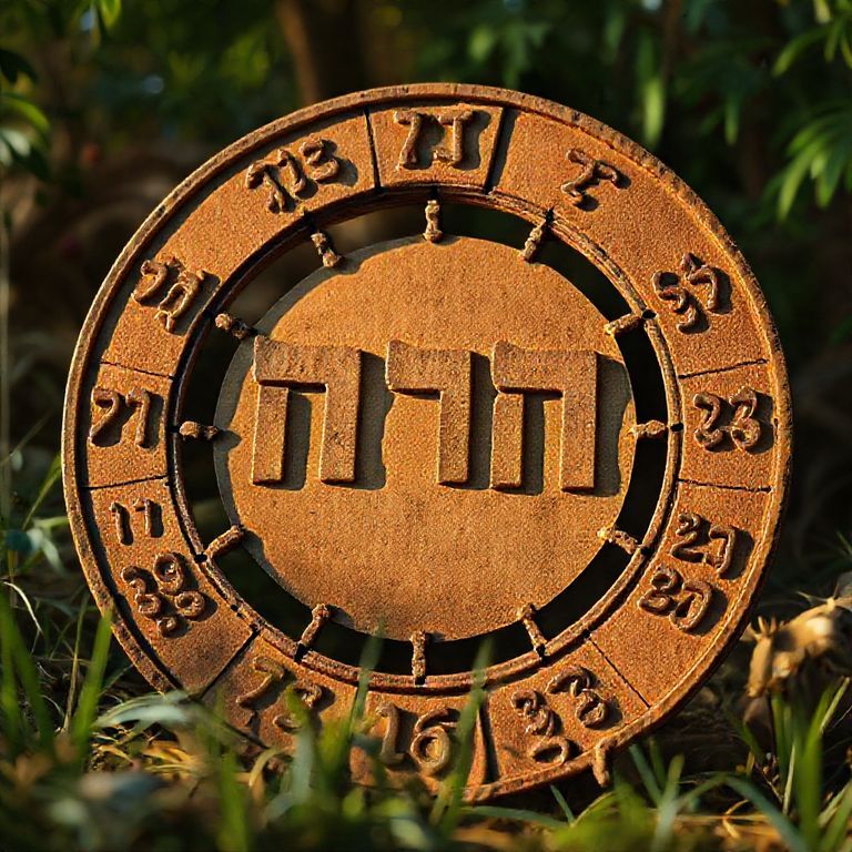 Representação artística do Calendário Judaico com símbolos tradicionais.