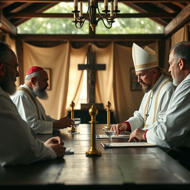Reunião tensa entre Dom Pedro II e representantes da Igreja Católica no Brasil.