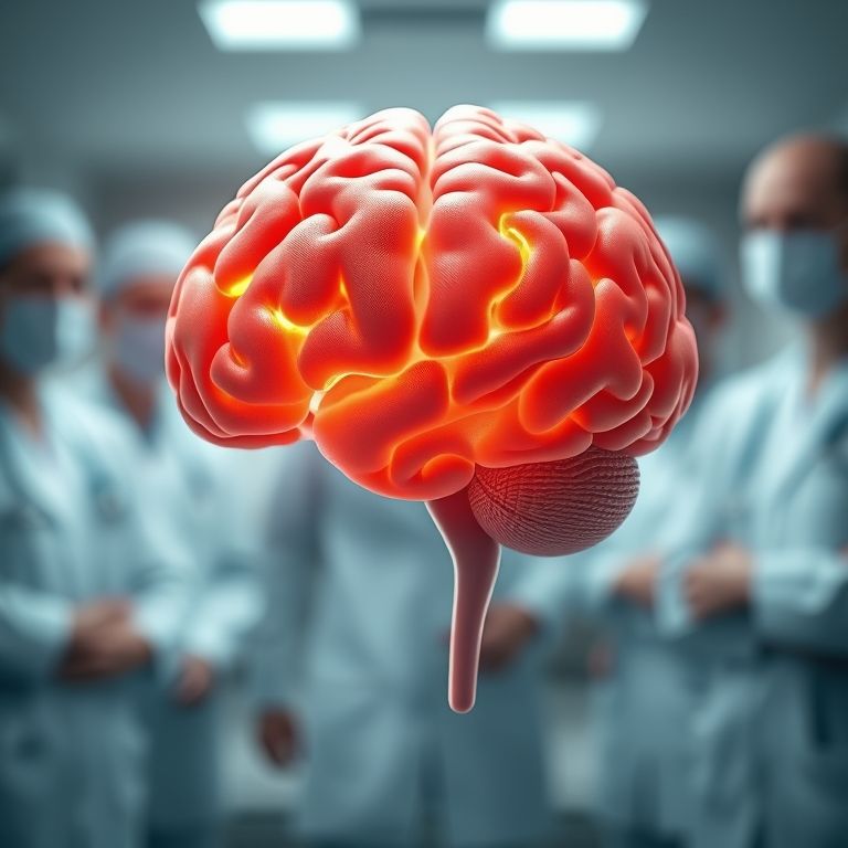 Visualização médica abstrata da inflamação das meninges causada pela tuberculose meníngea.