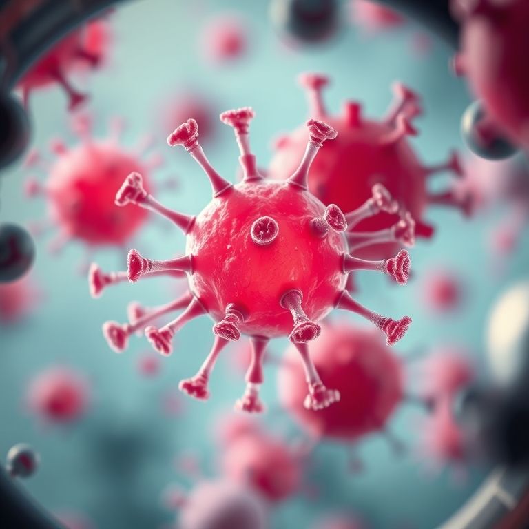 Visualização microscópica do vírus da Hepatite B.