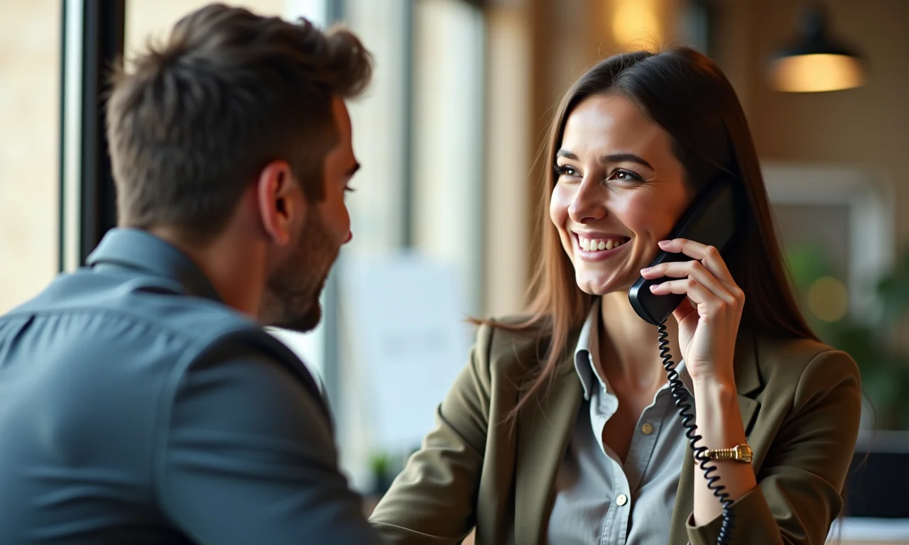 Atendente Iamspe prestando informações por telefone.