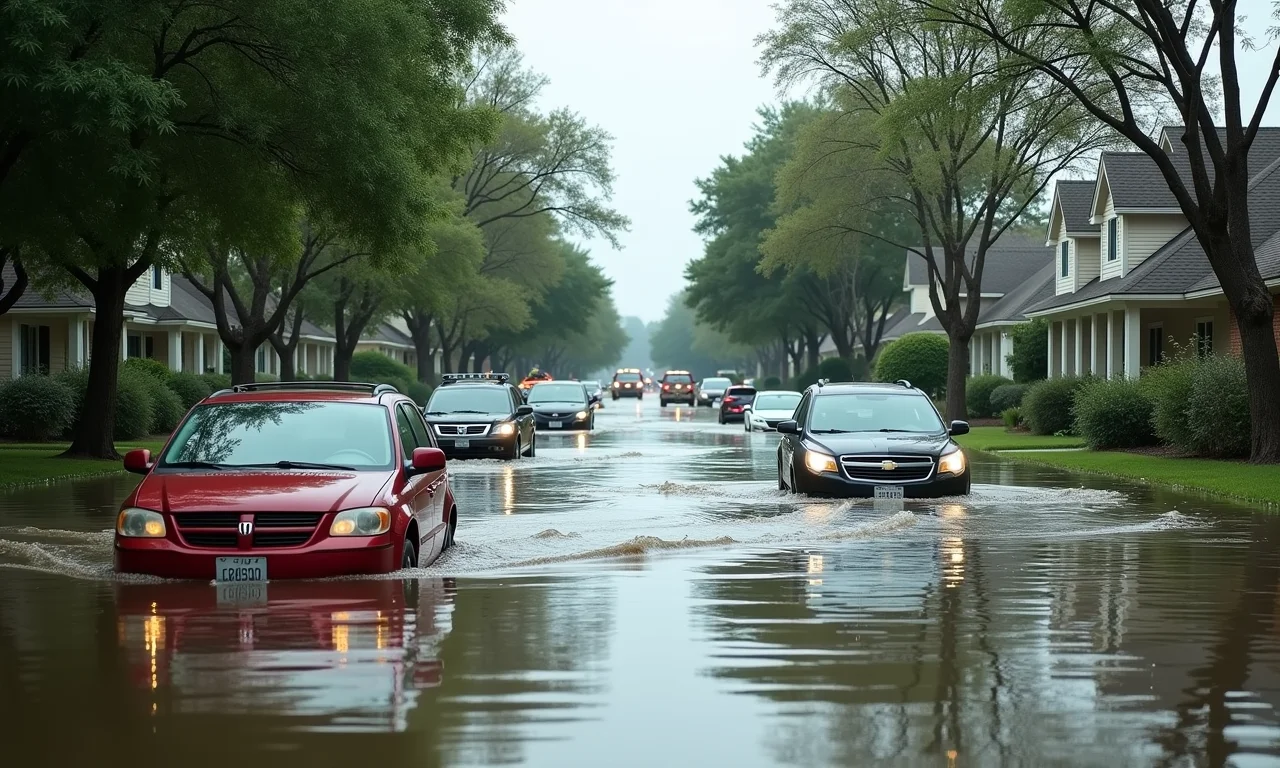 Bairro alagado em Houston após o furacão Harvey.