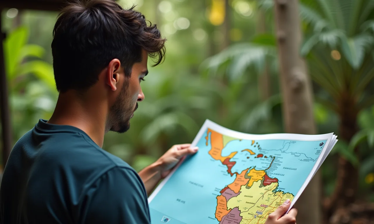 Brasileiro preocupado planejando viagem segura pela Transamazônica.