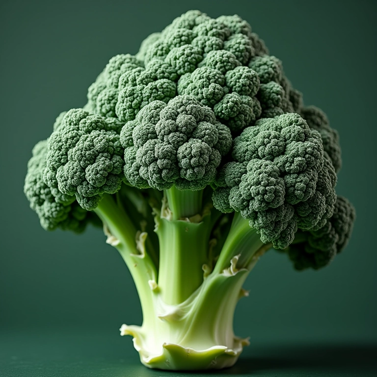 Brócolis Romanesco em close-up, exibindo seus padrões fractais intrincados com detalhes nítidos.