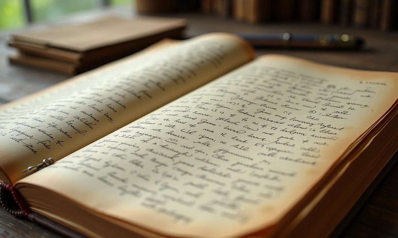 Cadernos de Ramanujan repletos de fórmulas matemáticas complexas.