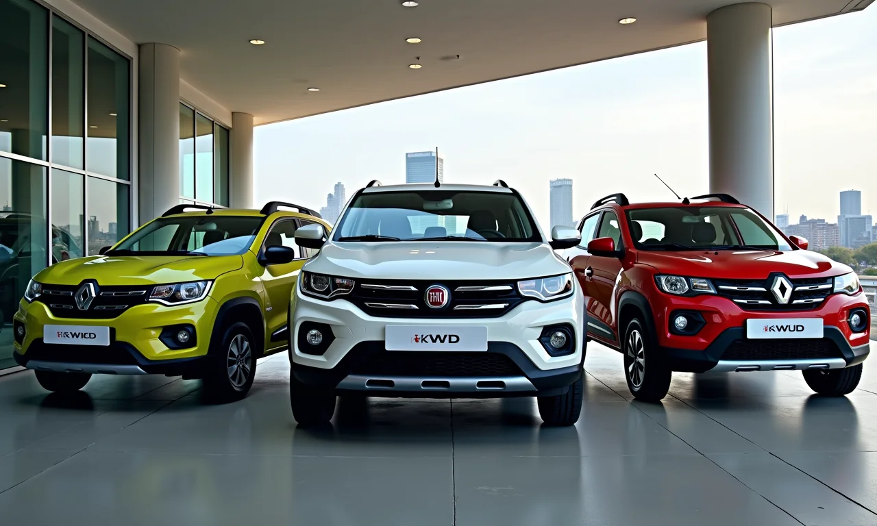 Carros de passeio estacionados em uma concessionária.