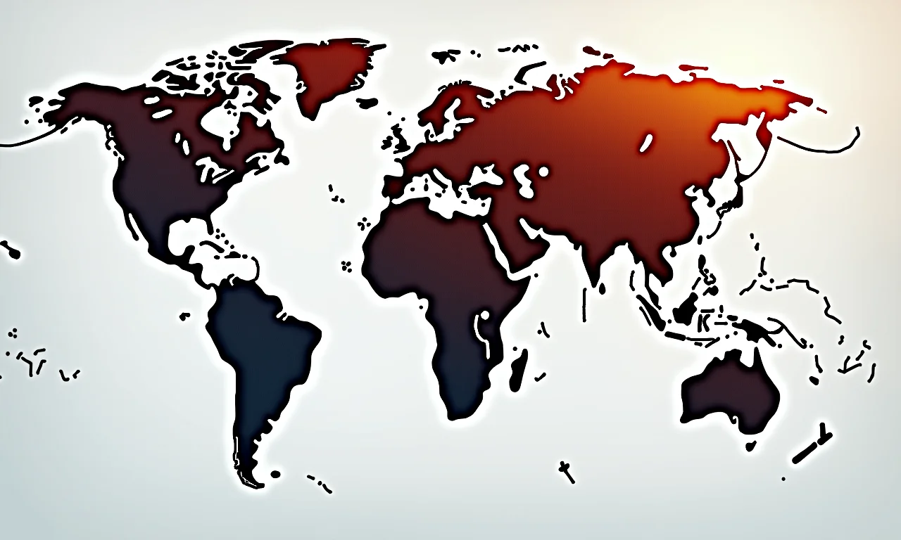 Cartograma da população mundial, com diferentes etnias.