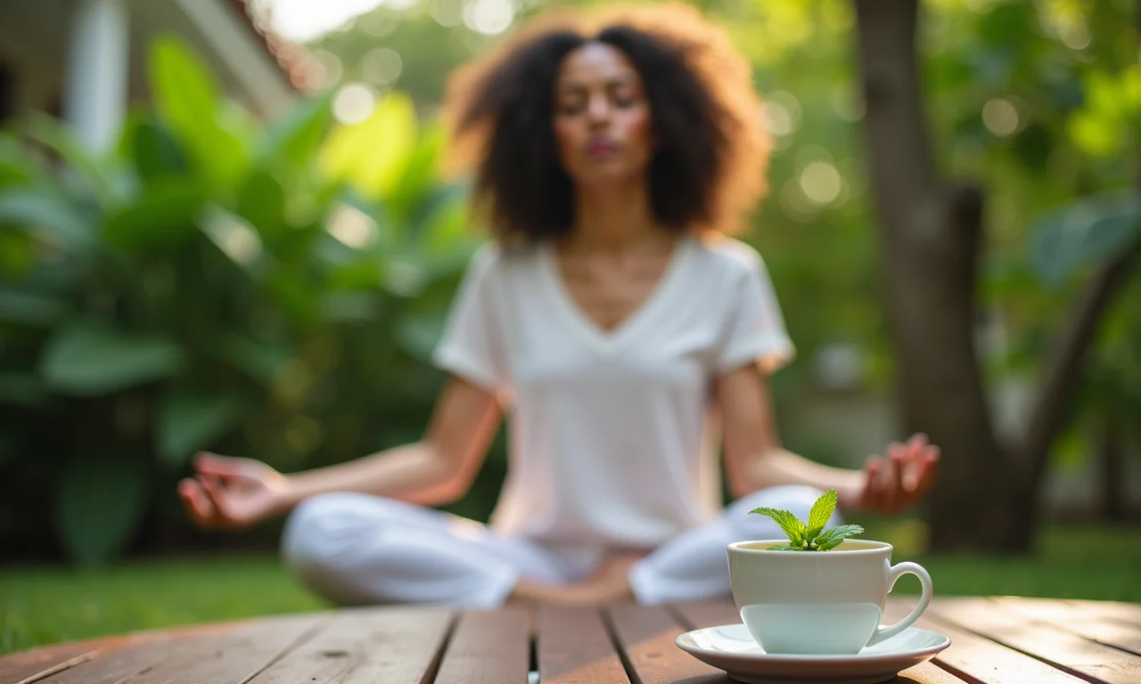 Chá de hortelã para reduzir a ansiedade e promover a calma.