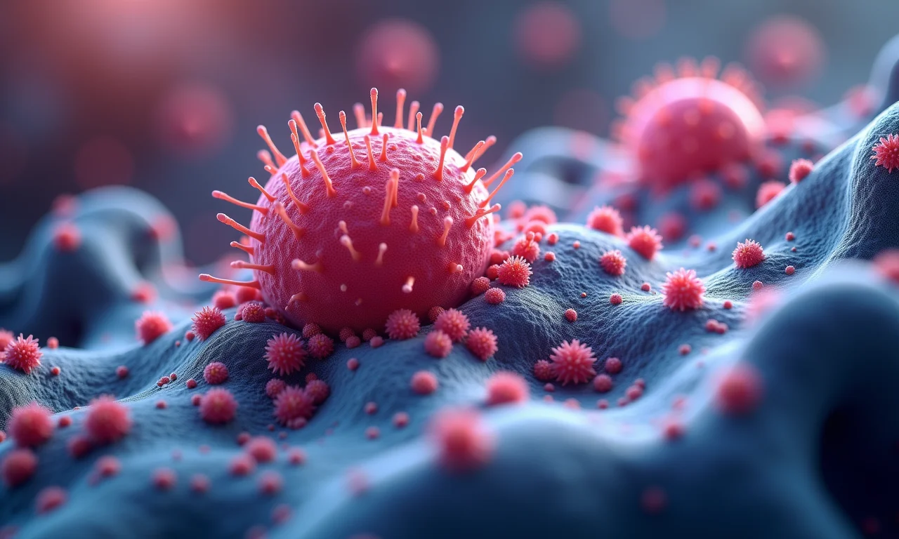 Close-up detalhado de uma célula eucariótica.