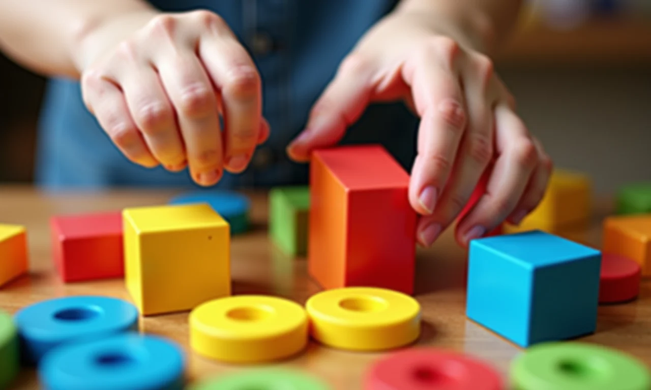 Criança engajada em atividades de matemática para desenvolvimento cognitivo.