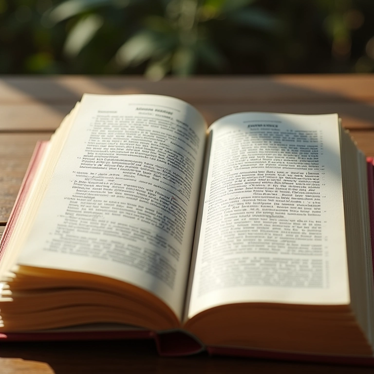 Dois livros abertos, um com 'Resumo Indicativo' e outro com 'Resumo Informativo'.