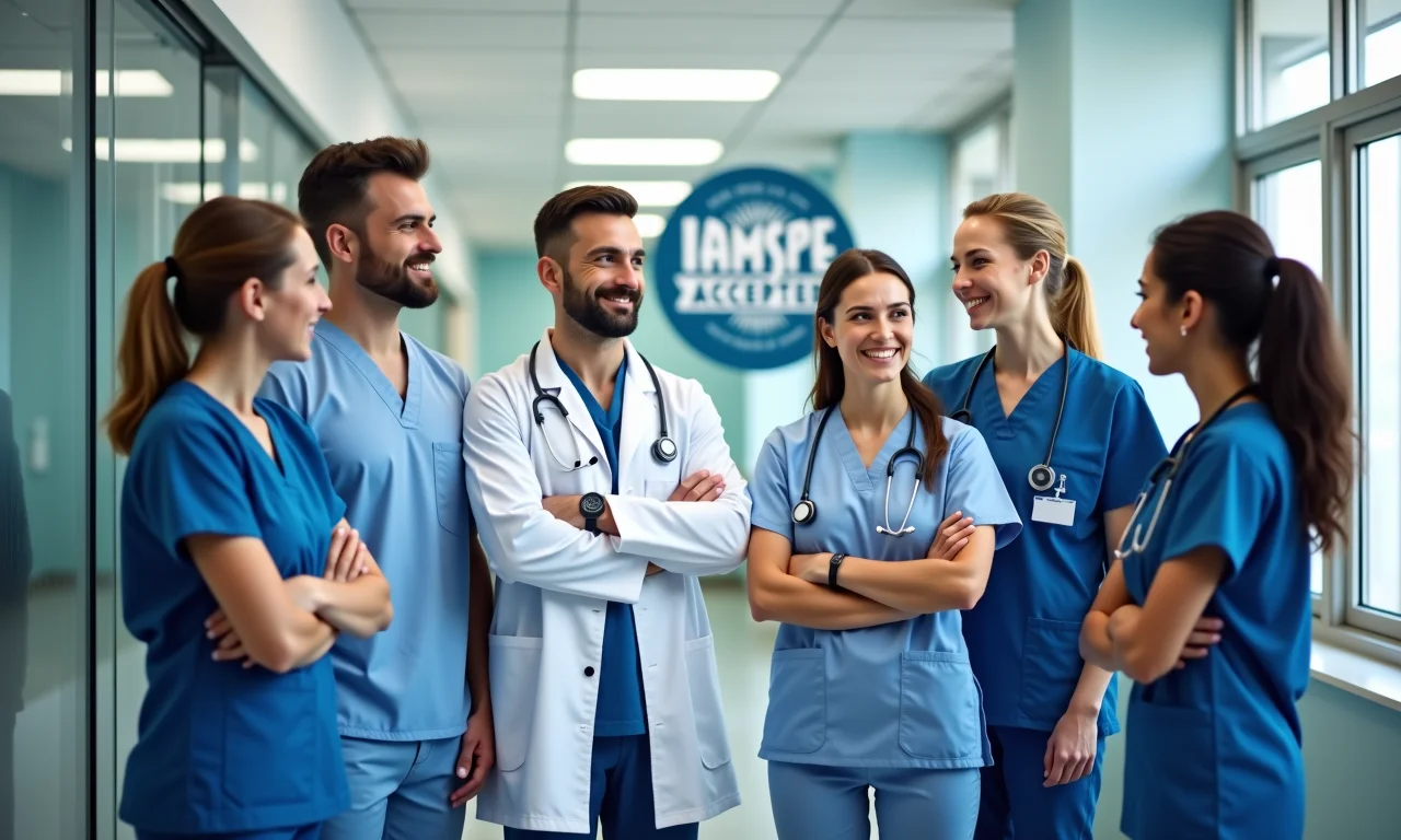 Equipe médica multidisciplinar em clínica que atende Iamspe.