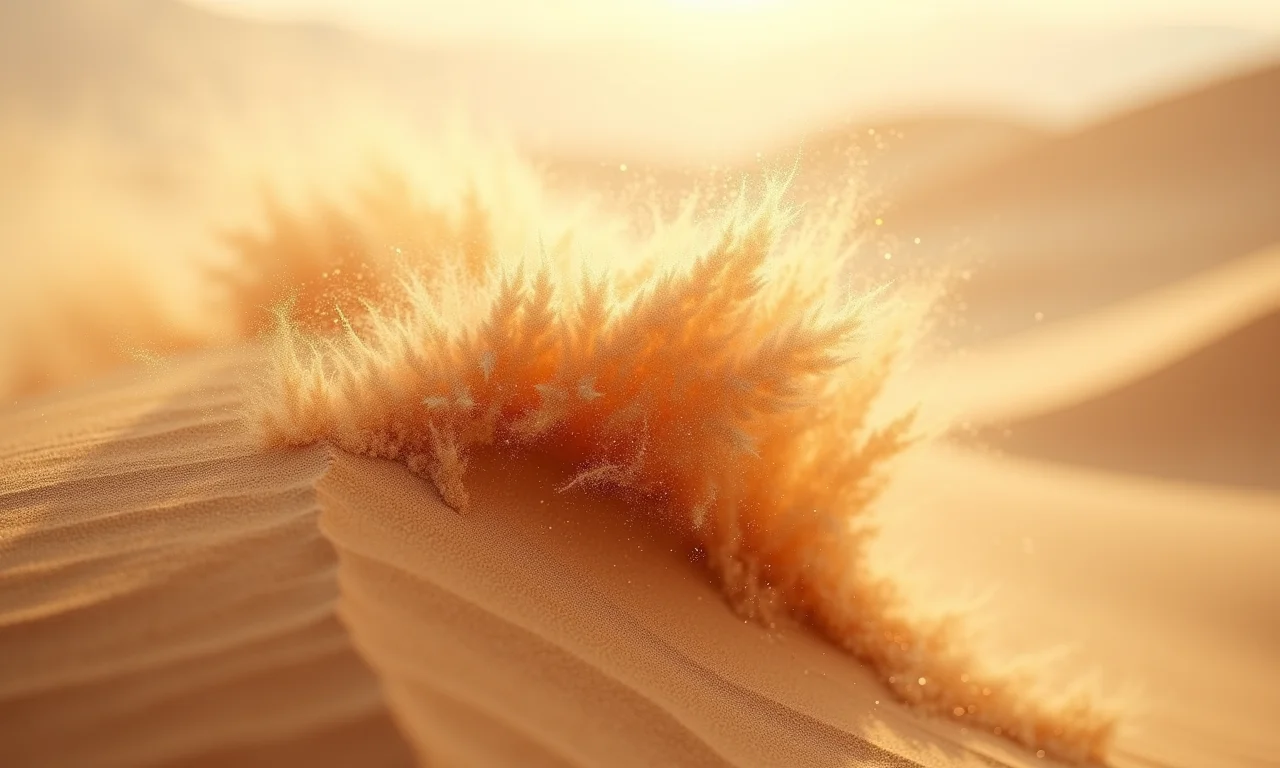 Erosão eólica em duna de areia.