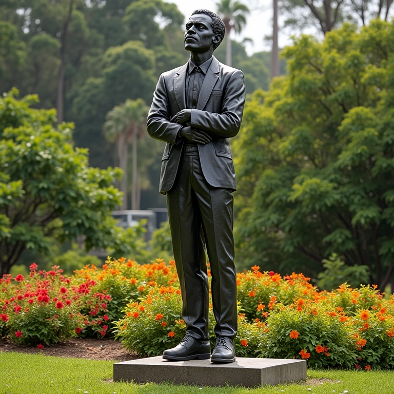 Estátua em homenagem a Dandara dos Palmares em parque no Brasil.