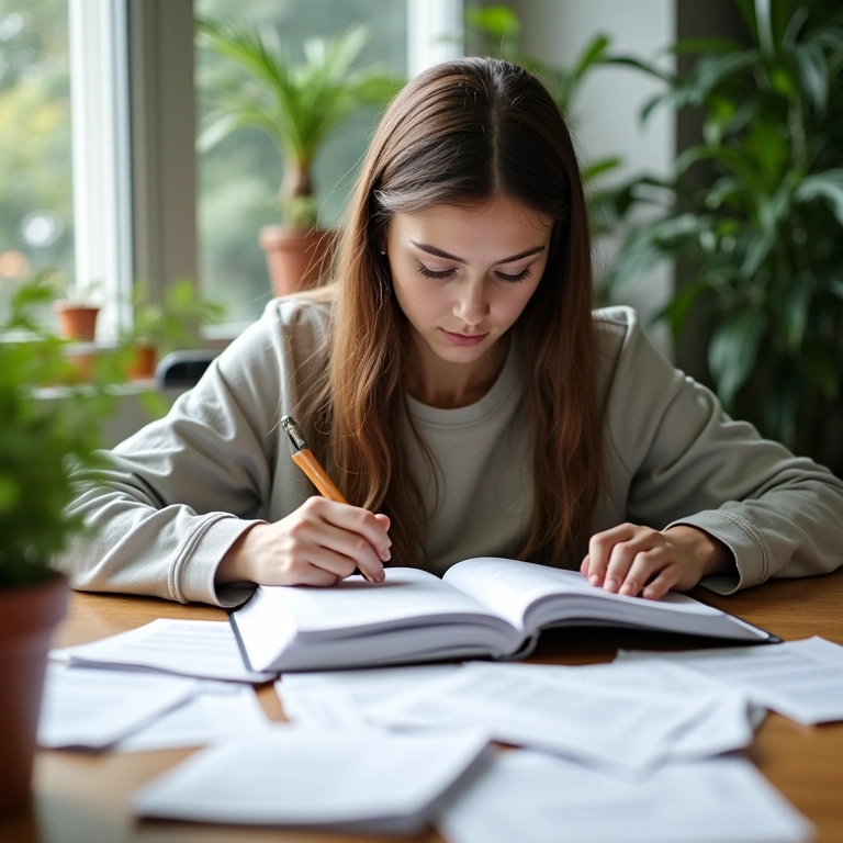 Estudante organizando comprovantes de despesas com educação para o IR.