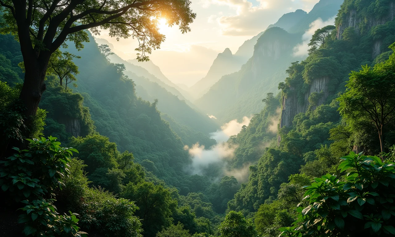 Floresta Amazônica exuberante com a interconexão dos elementos naturais.