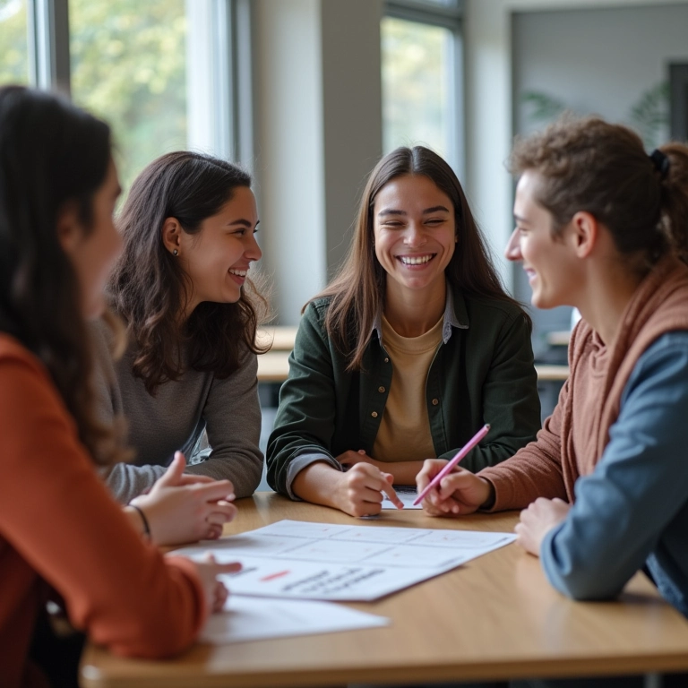 Grupo de alunos participando ativamente de jogo de matemática em sala de aula, demonstrando engajamento e diversão.